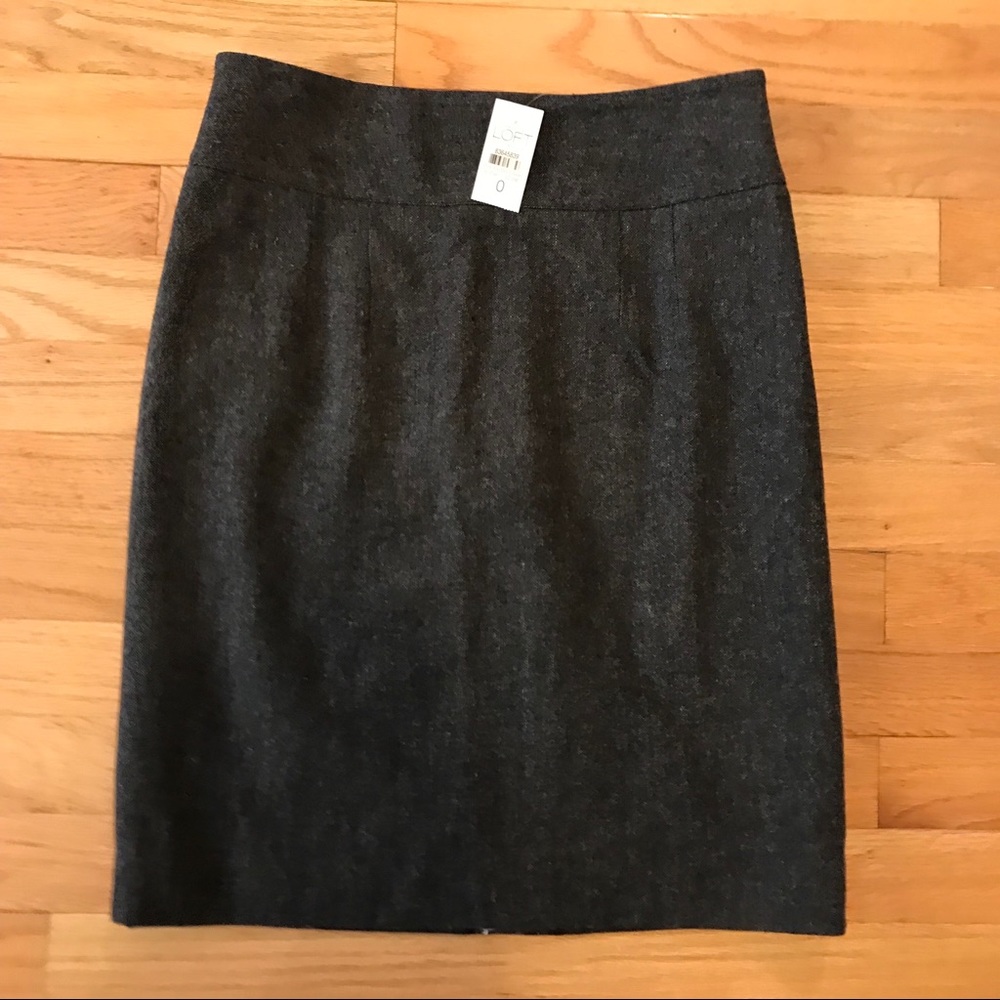 NWT LOFT gray suit skirt, 0